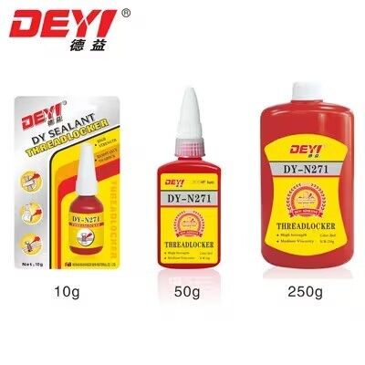 DEYI DY-N271 Red High Strength Threadlocker - Permanent Anaerobic Adhesive for Metal Fastener Locking & Sealing
