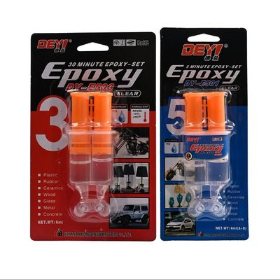 Fast Curing Syringe Clear Resin Epoxy AB Glue For Ceramic And Wood Toy