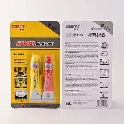 High Temperature Resistant Epoxy Clear AB Adhesive 1 1 Ratio 5 Min Dry Bonding Strength