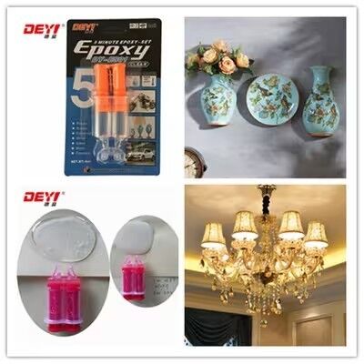 Clear Epoxy Resin Syringe | Fast Curing High-Strength AB Glue for Ceramic, Wood Toys & Crafts